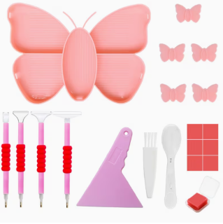 Diamond Painting Tablett Schmetterling mit Stiften